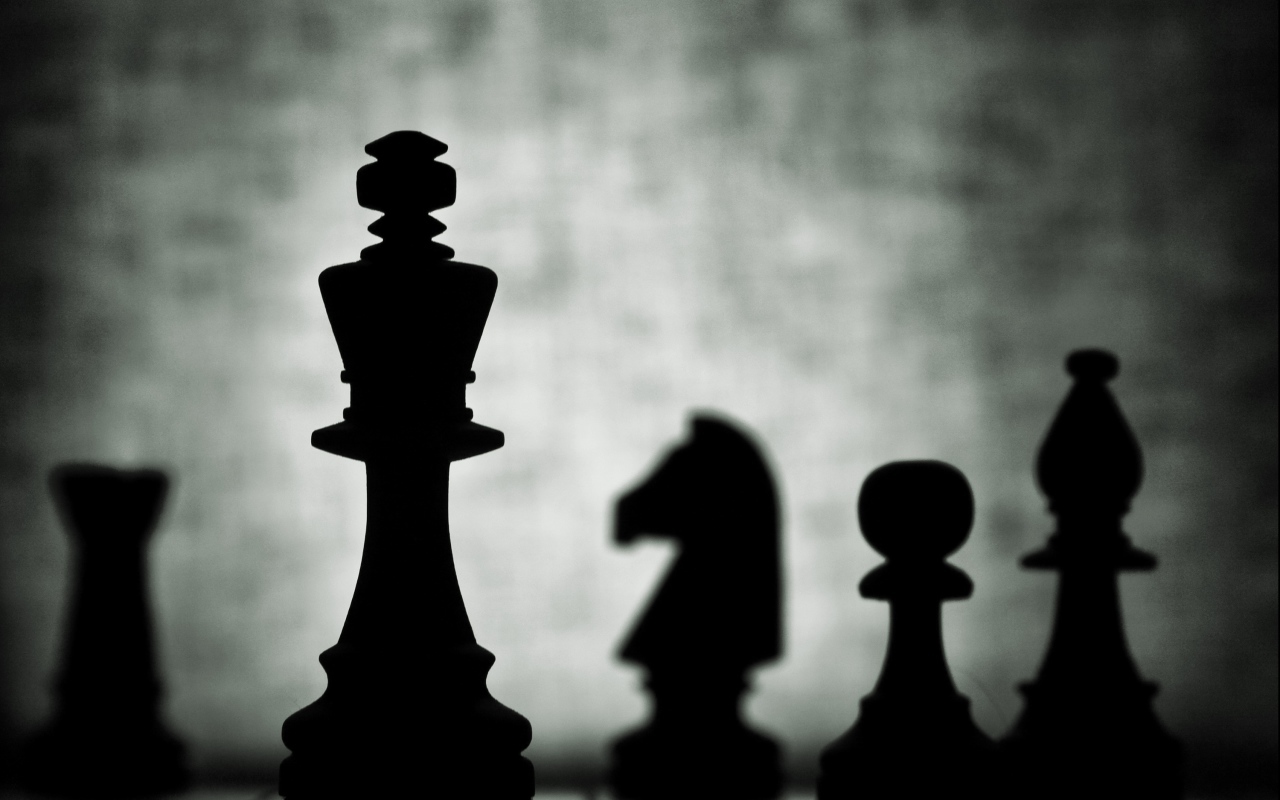 Силуэты шахмат на доске