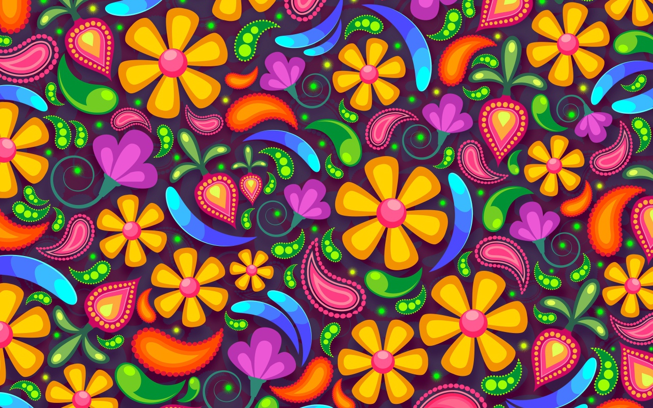 Bright pattern with flowers