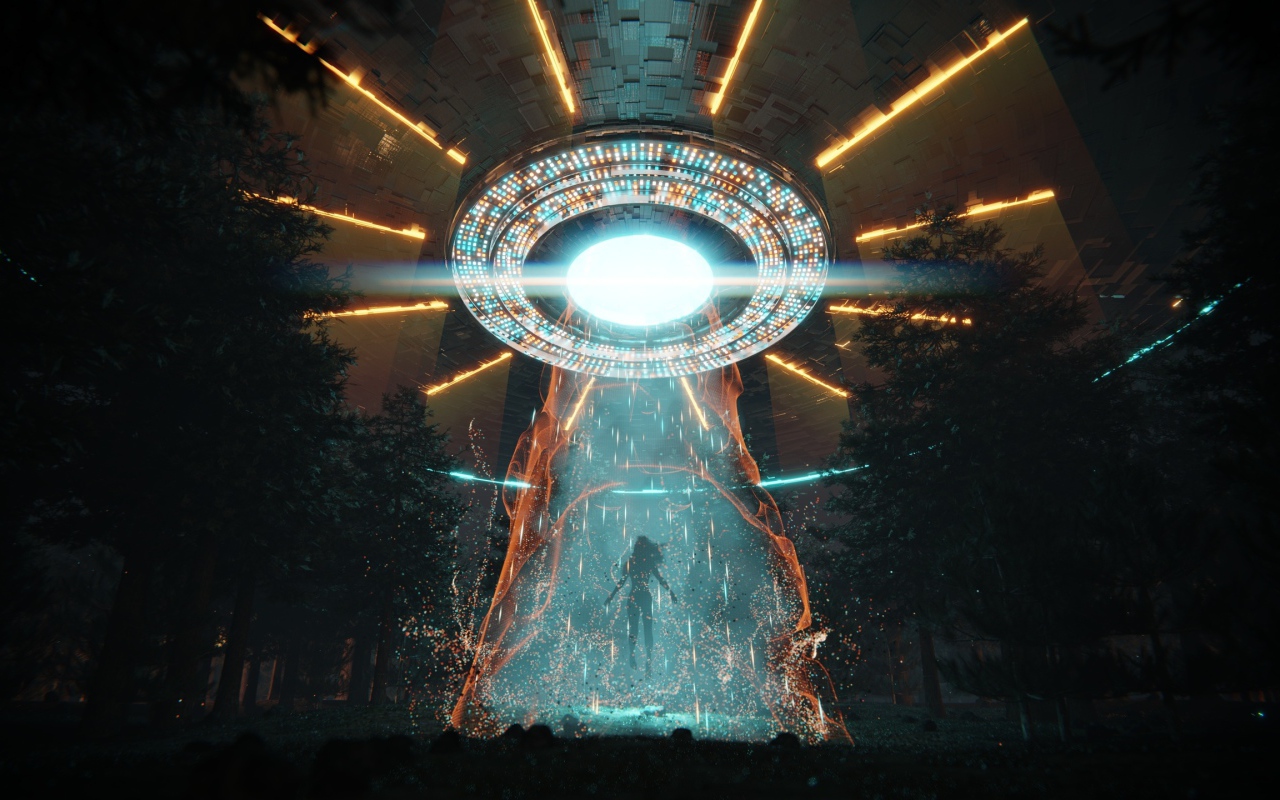 Корабль НЛО похищает женщину