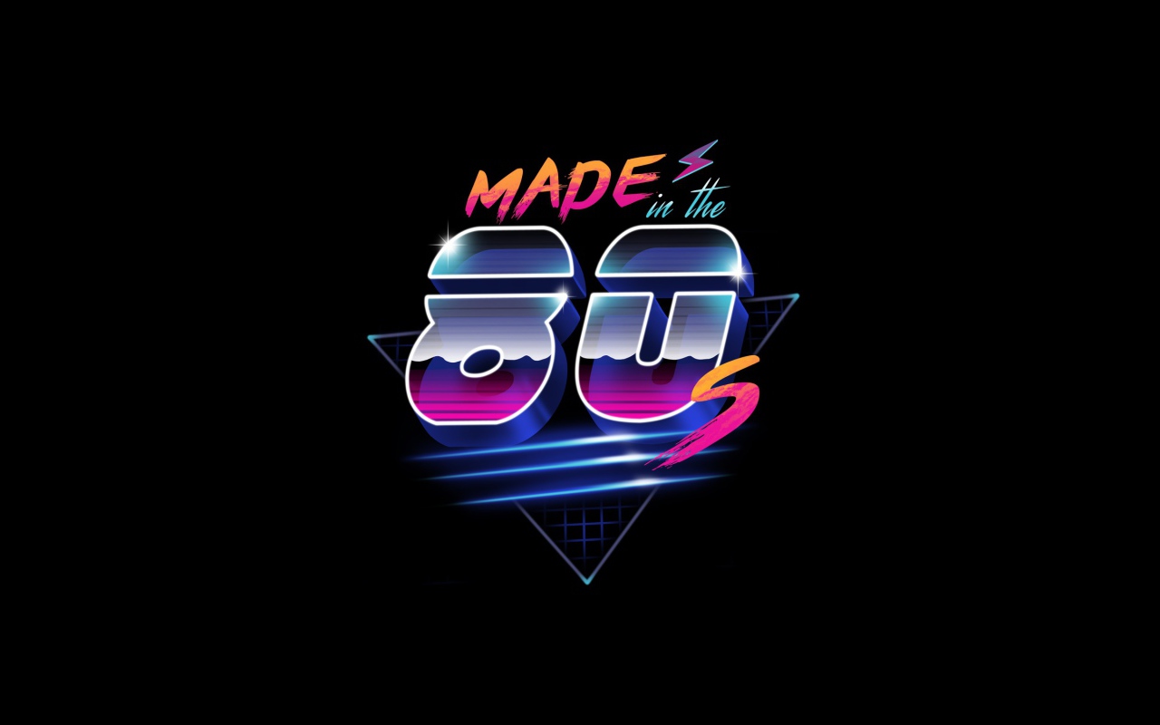 Надпись Made in 80s на черном фоне