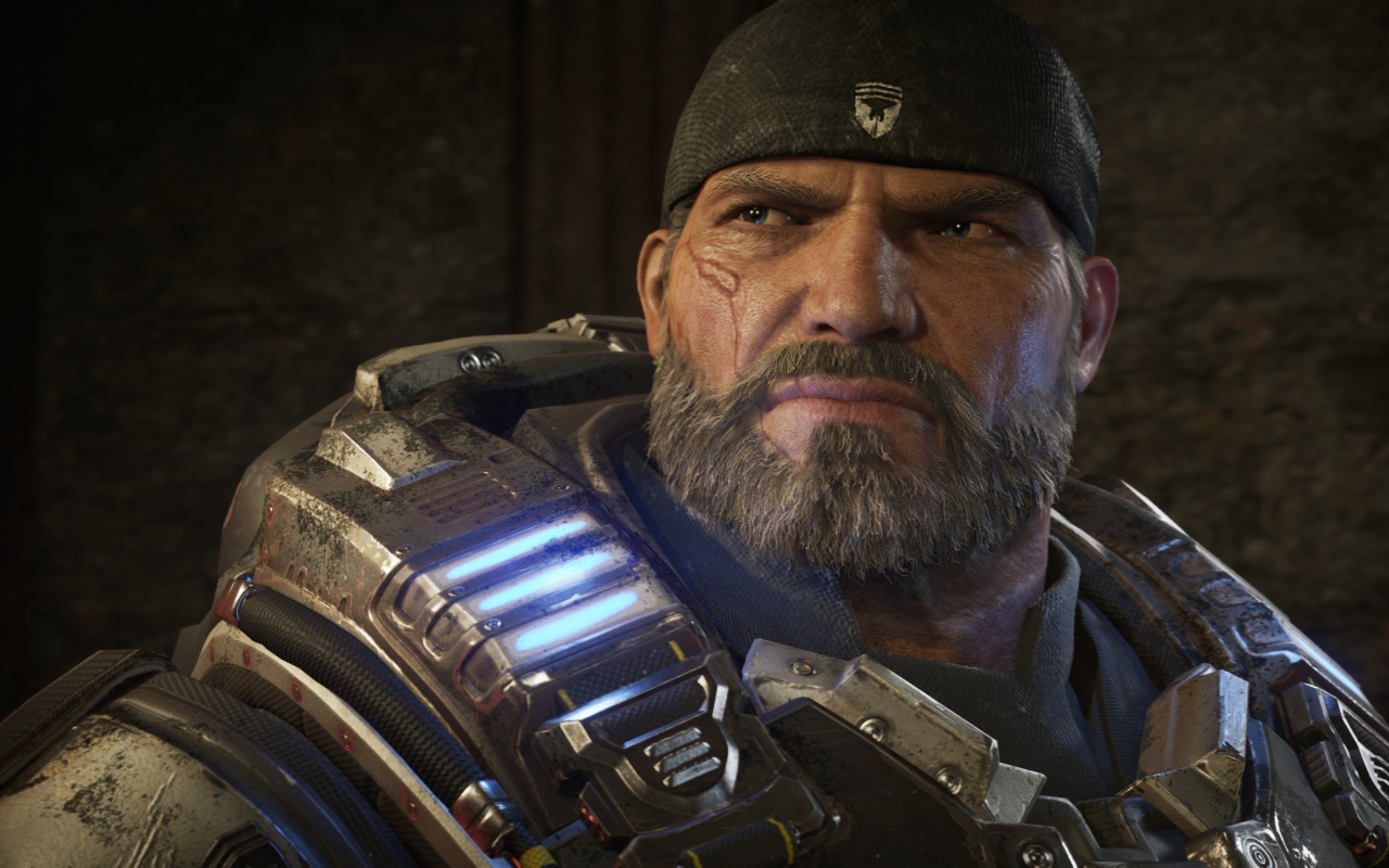 Мужчина воин персонаж компьютерной игры Gears 5, 2019