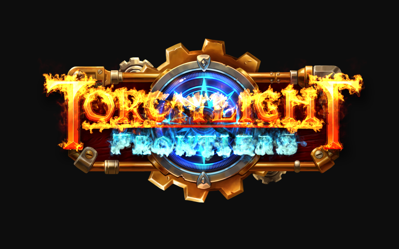 Постер компьютерной игры Torchlight Frontiers на черном фоне
