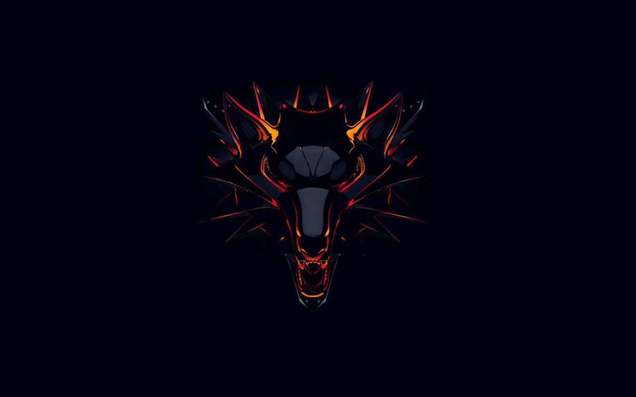 Логотип компьютерной игры Ведьмак на черном фоне