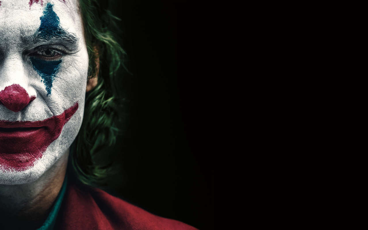 Постер фильма Джокер на черном фоне, 2019