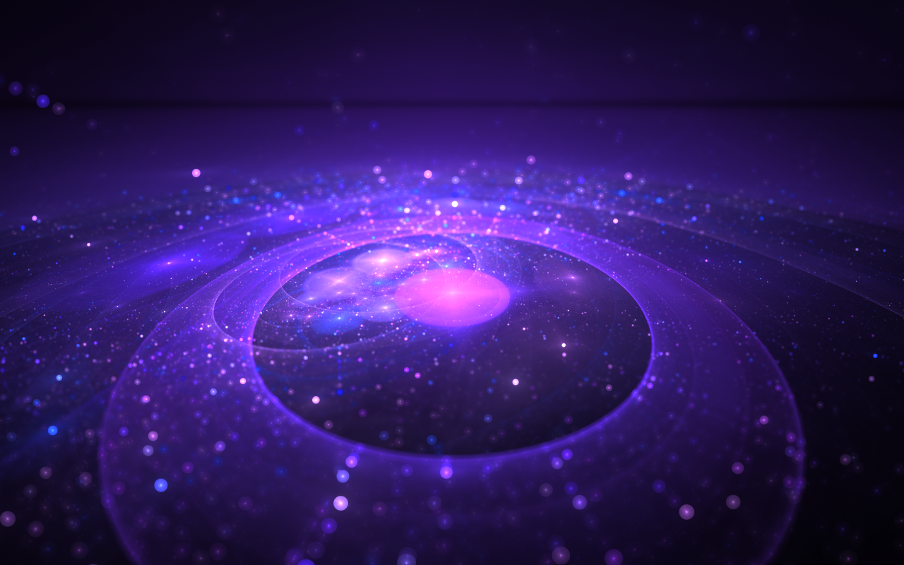 Красивый неоновый рисунок кругами на земле