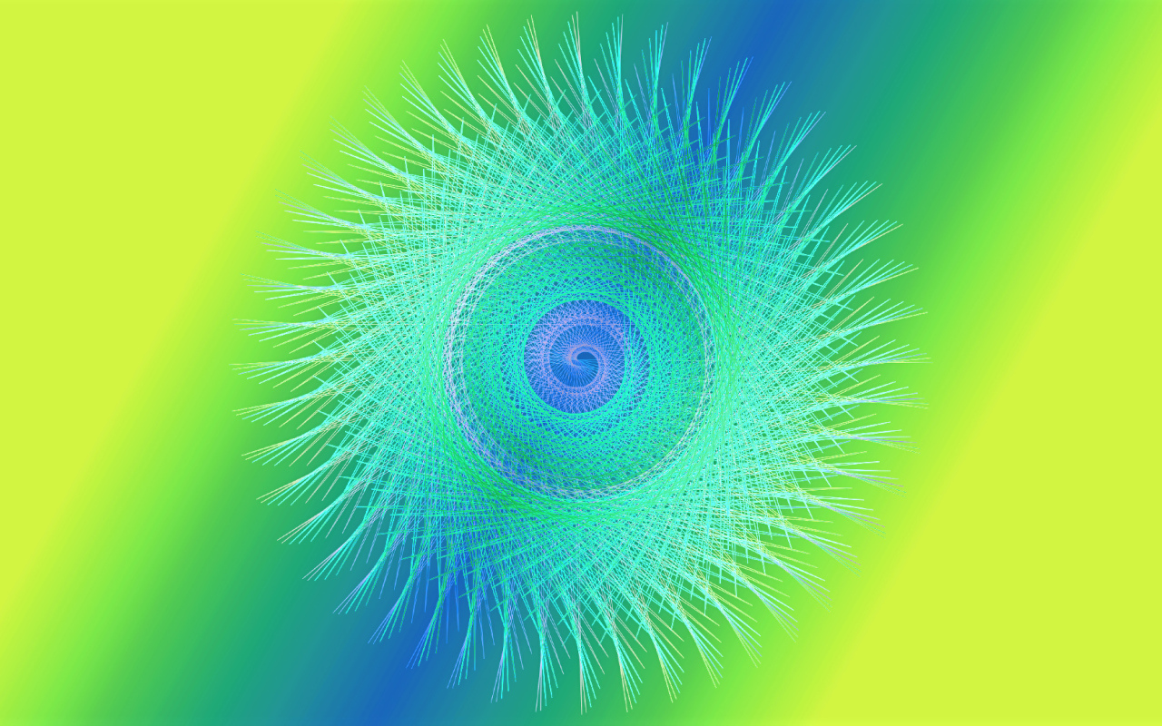 Голубая абстрактная спираль на разноцветном фоне