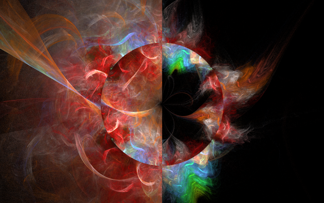 Круг с размытой краской на черном фоне