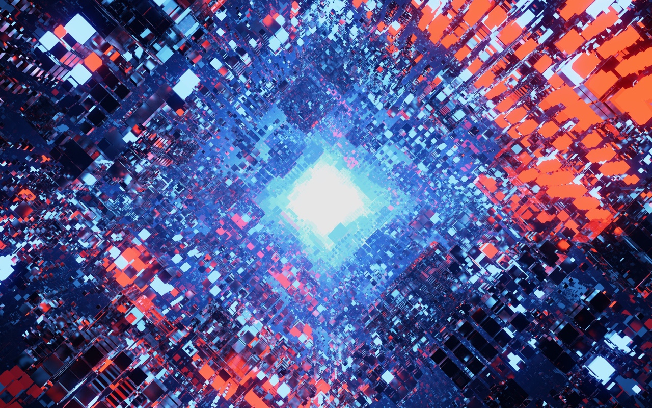 Разноцветный абстрактный рисунок с яркой вспышкой