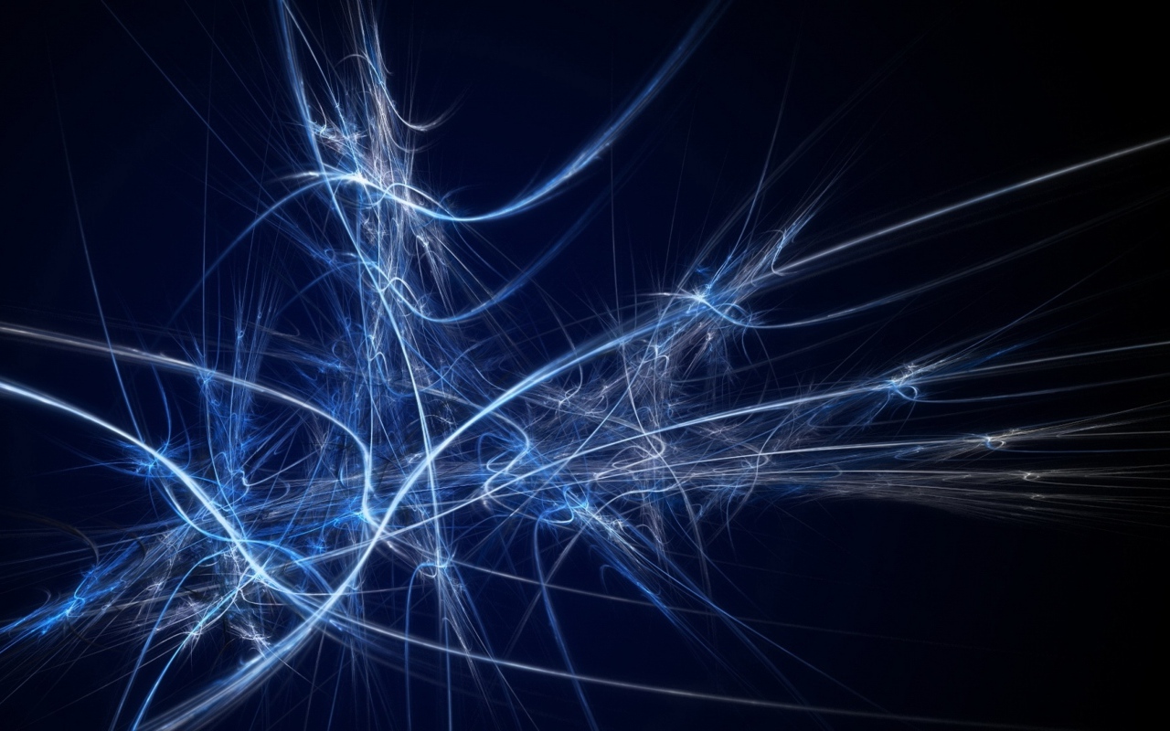 Разные неоновые абстрактные линии на синем фоне