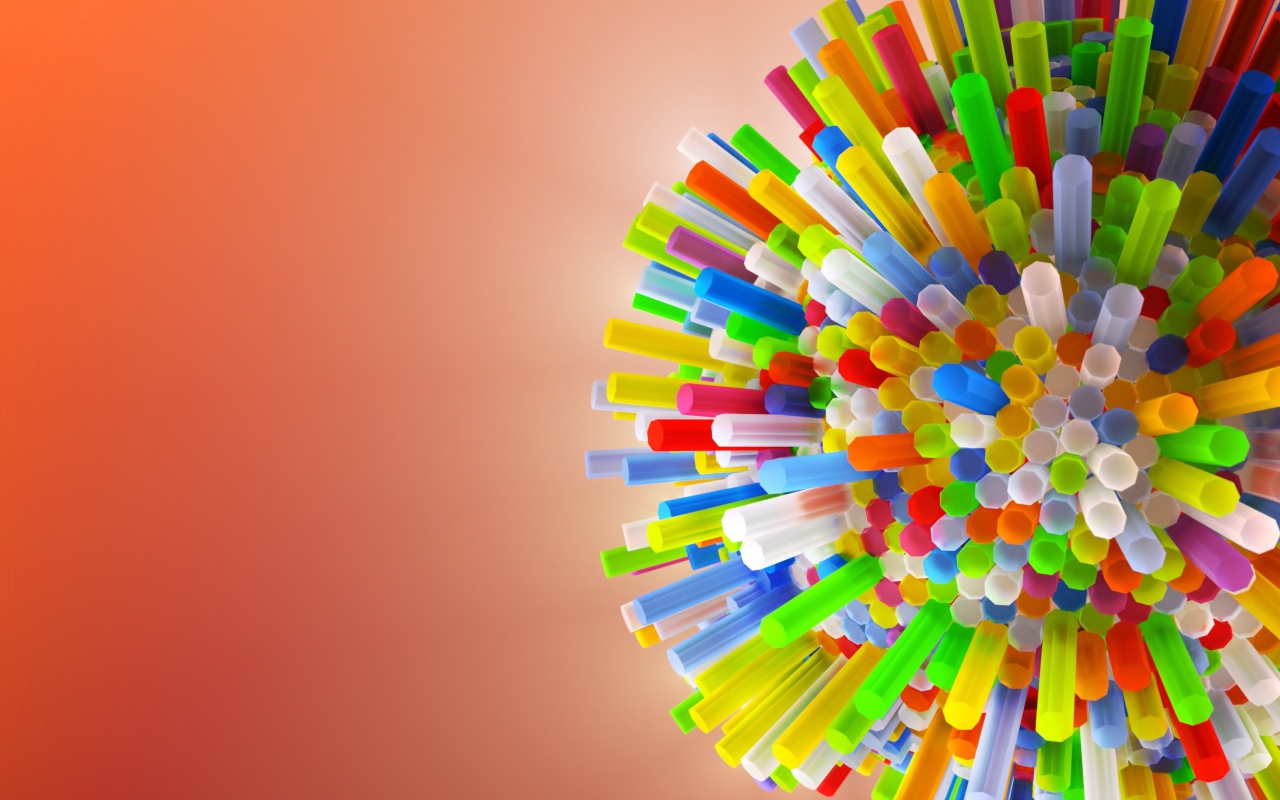 Разноцветные трубочки на розовом фоне