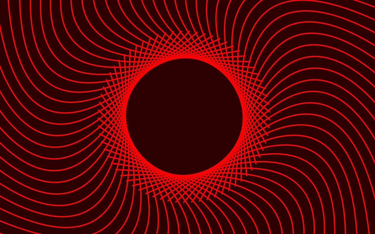 Красный абстрактный круг с линиями 