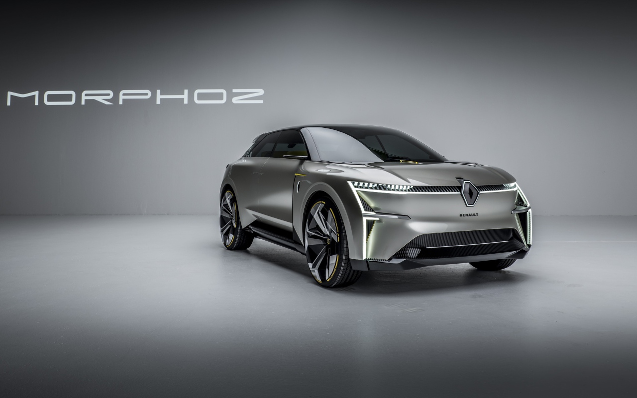 Автомобиль Renault Morphoz 2020 года на сером фоне