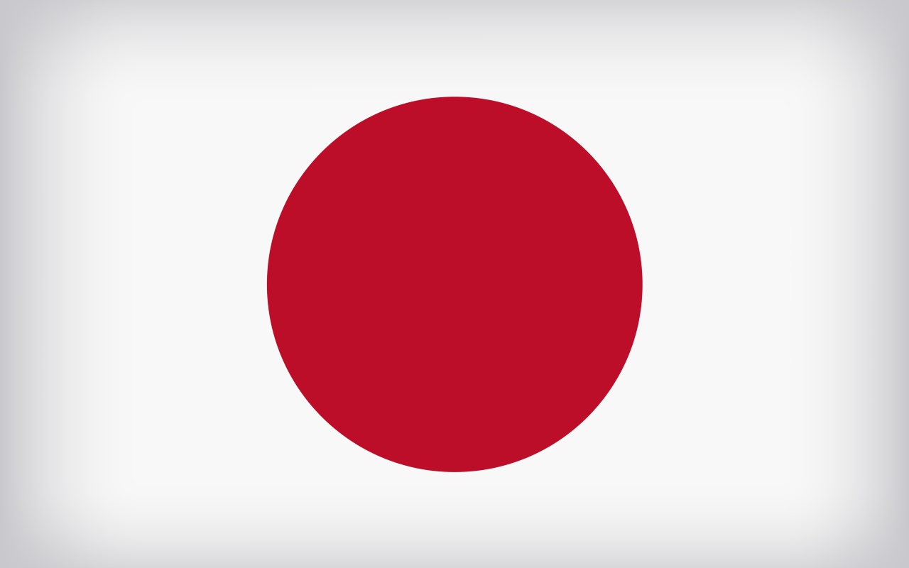 Красный круг на белом фоне, флаг Японии 