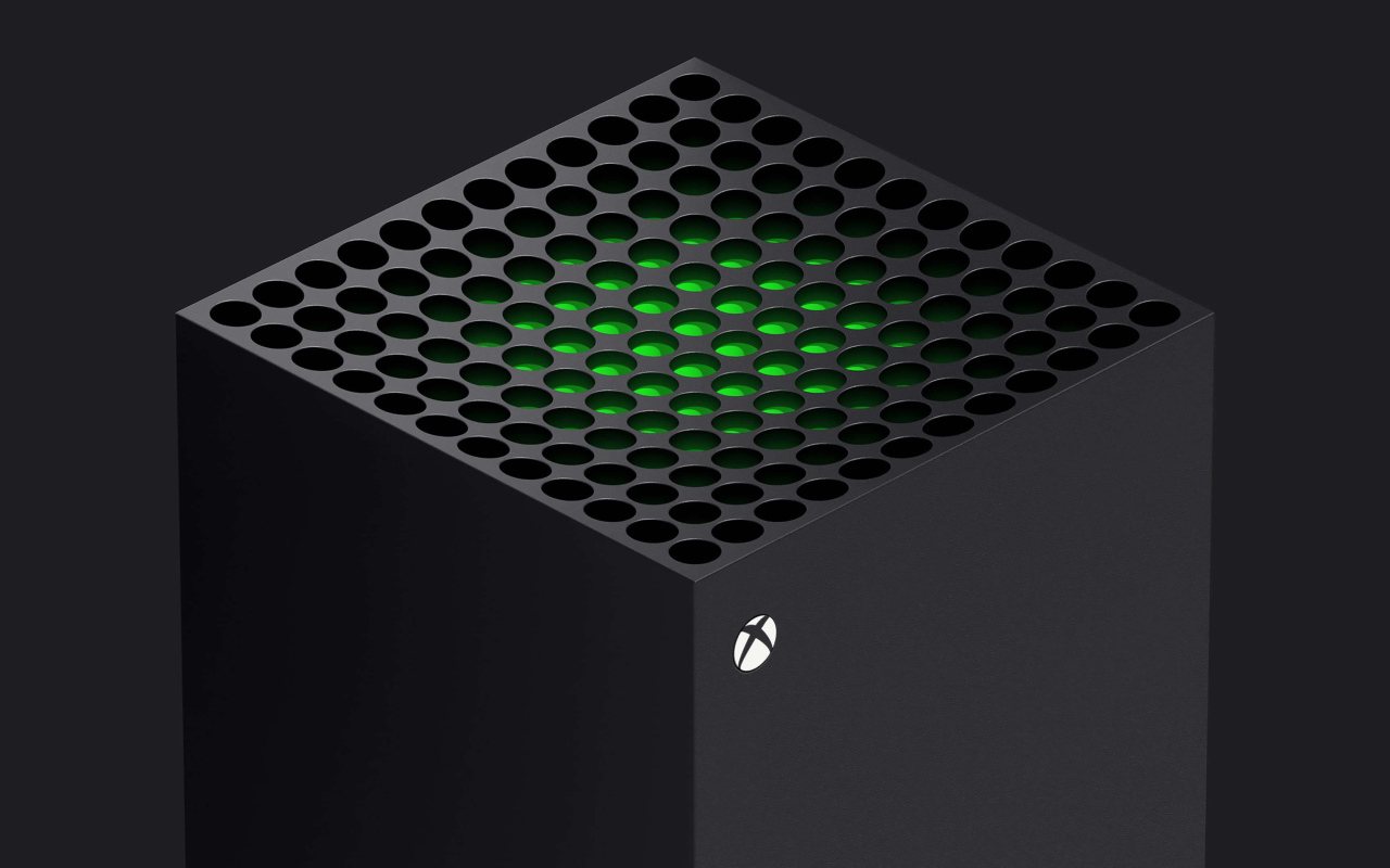 Черный Xbox Series X с зеленой серединой 