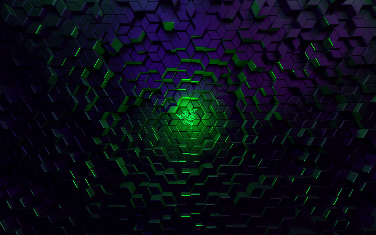 Логотип Razer на фигурном фоне 