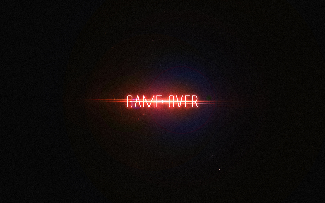 Надпись Game Over на черном фоне