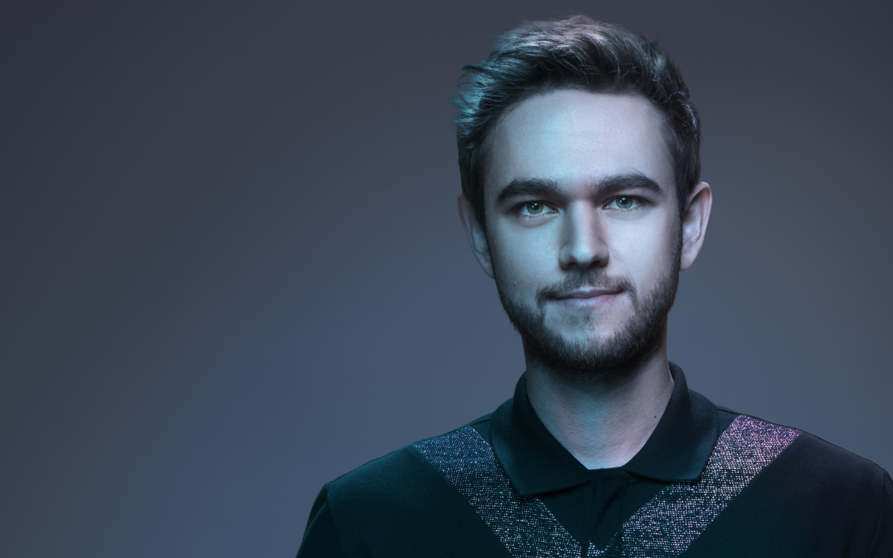 Мужчина, немецкий диджей Zedd на сером фоне