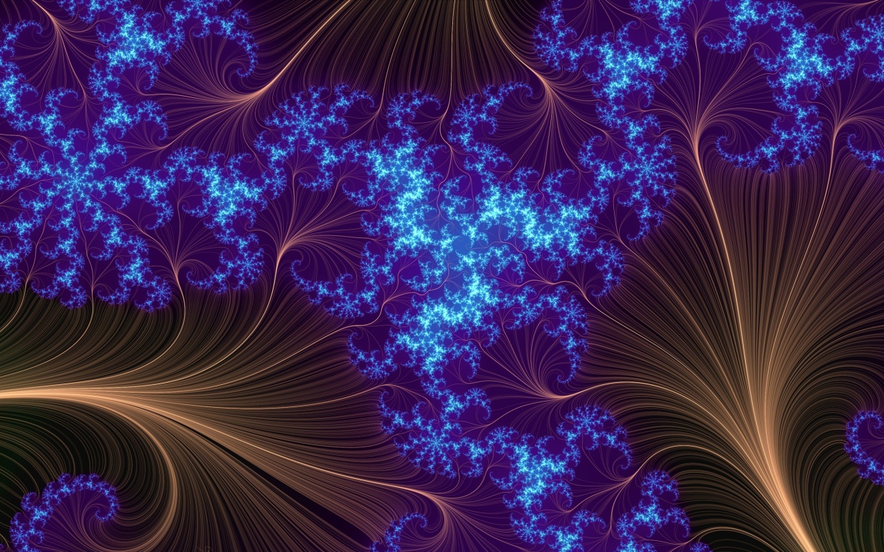 Абстрактный неоновый рисунок с коричневыми вставками 