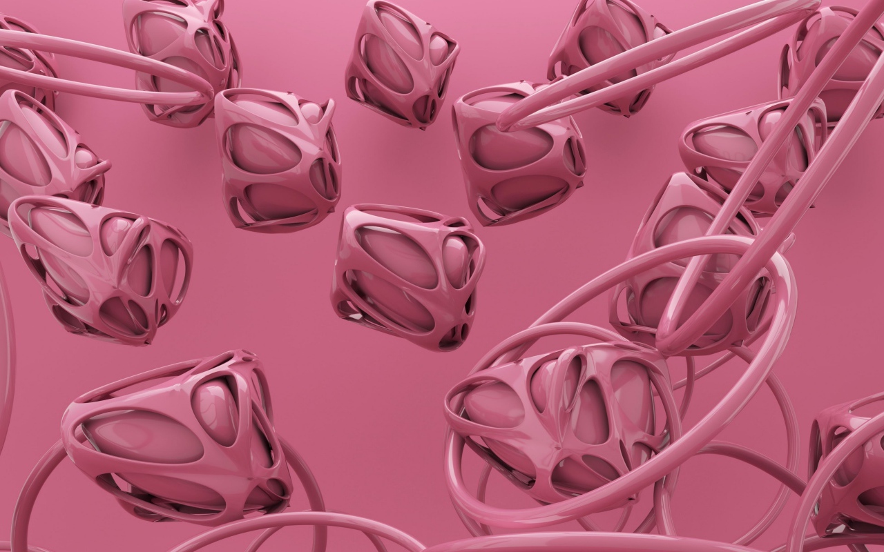 Абстрактные розовые квадраты с кольцами 