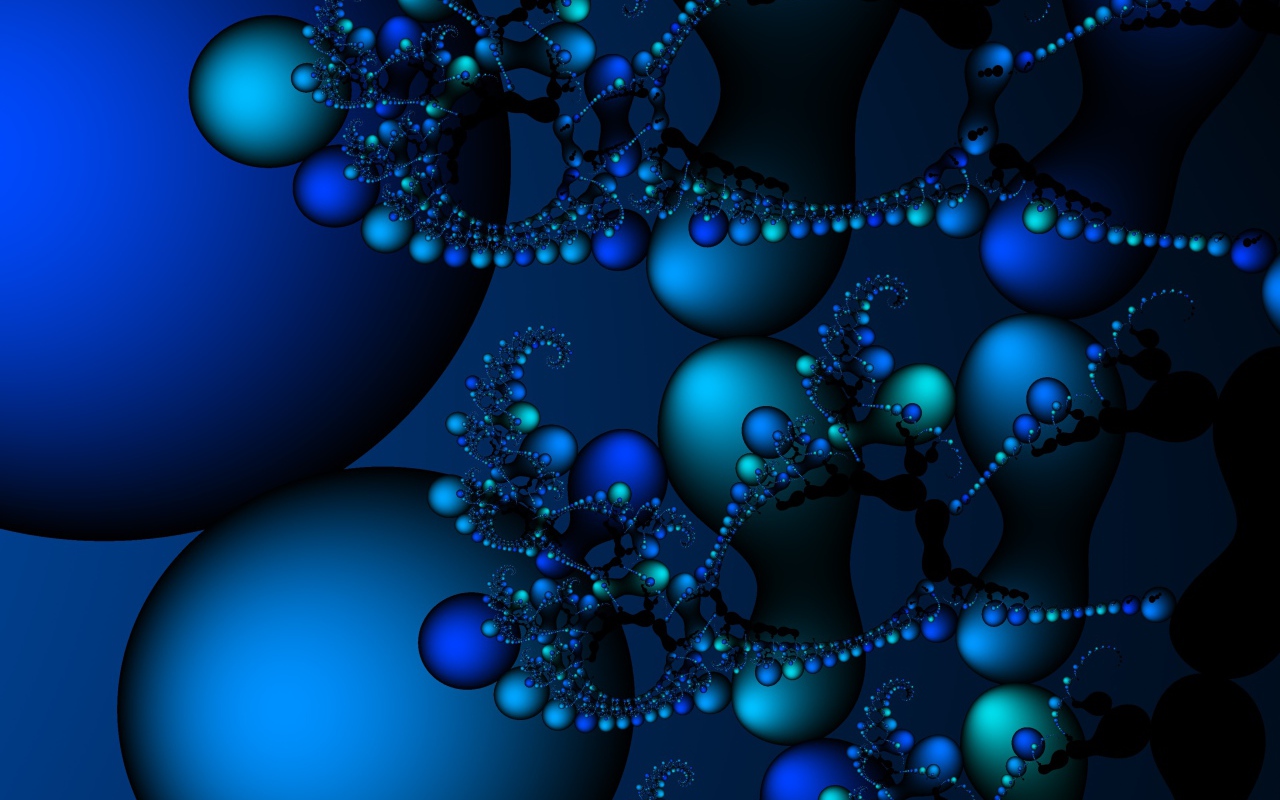 Шары разного размера в фрактальном рисунке