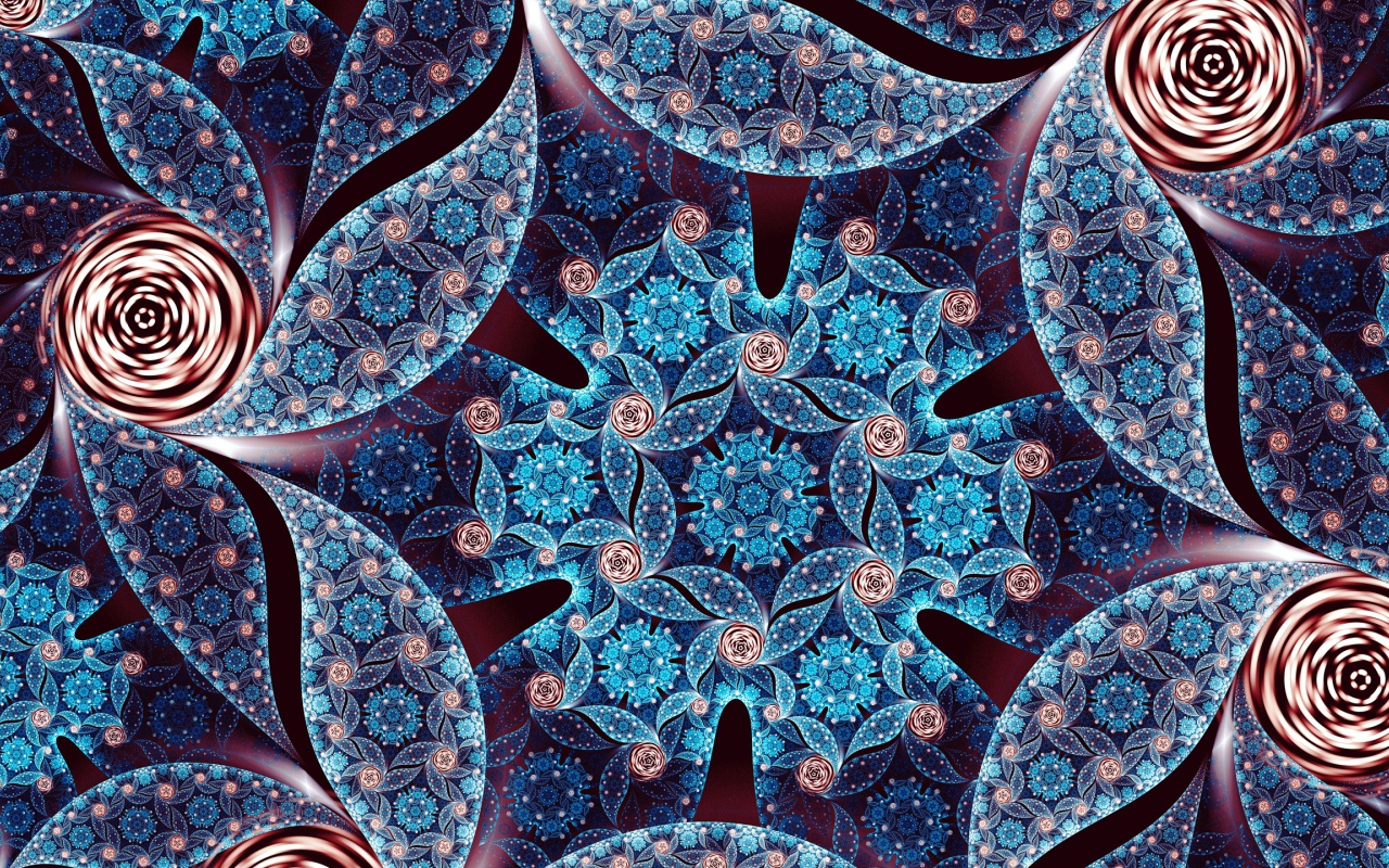 Красивый фрактальный цветок с длинными лепестками 