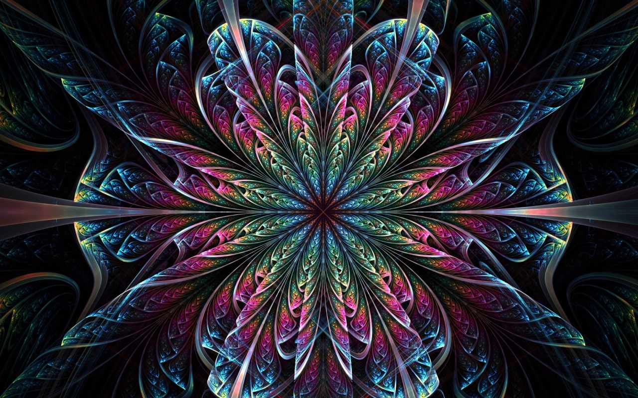 Красивый фрактальный волнистый цветок 