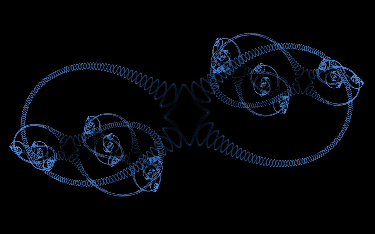 Голубые спирали на черном фоне