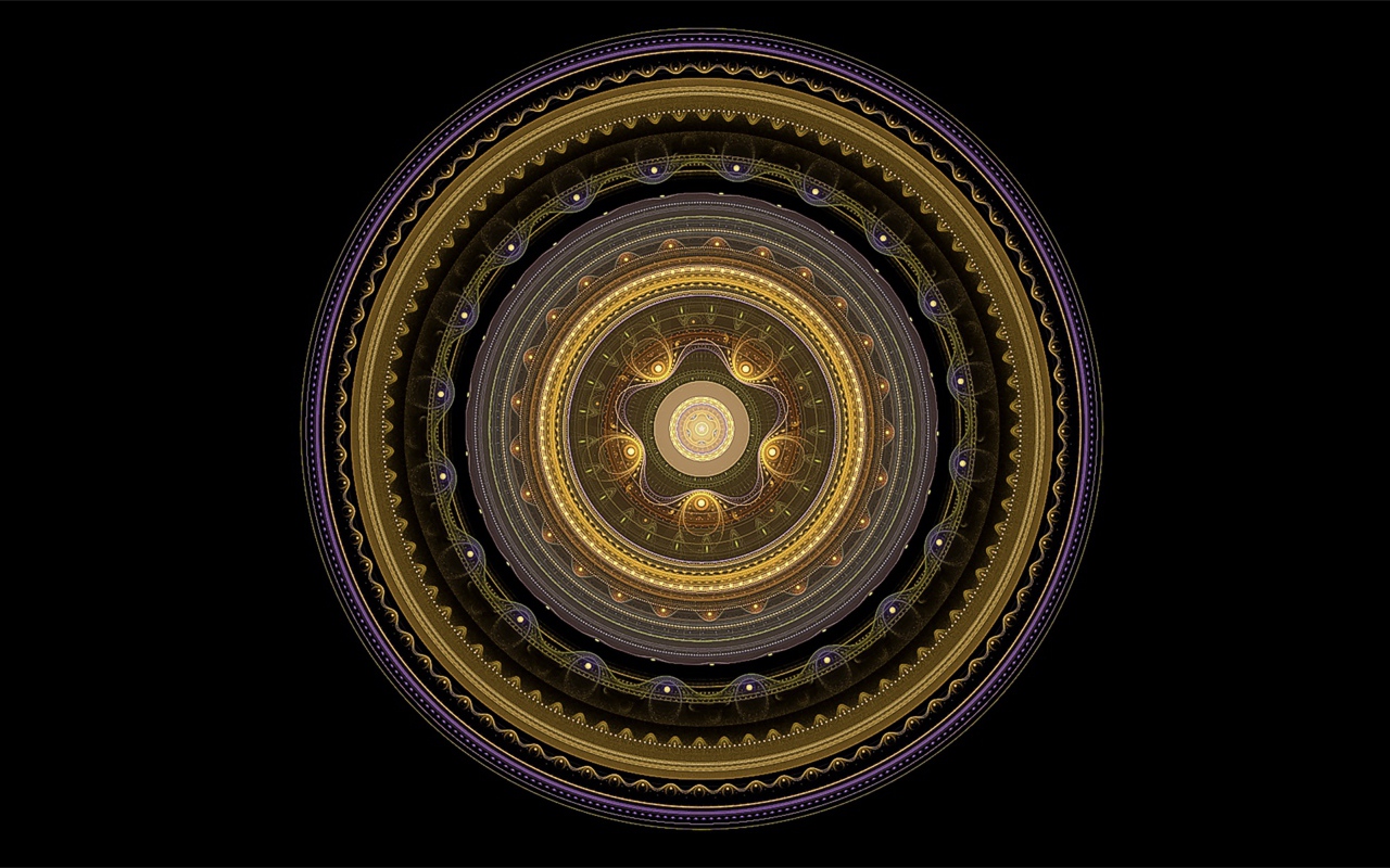 Золотой рисунок мандала на черном фоне