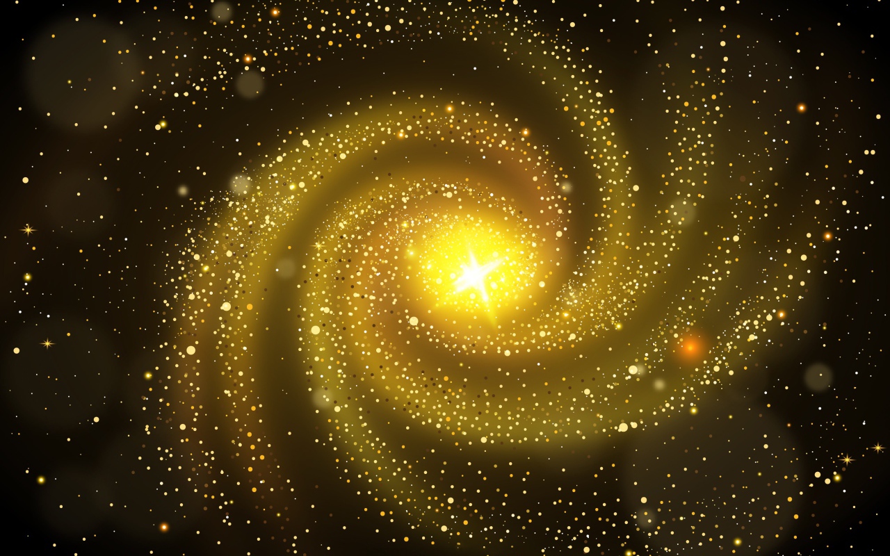 Золотая бесконечность с яркой звездой