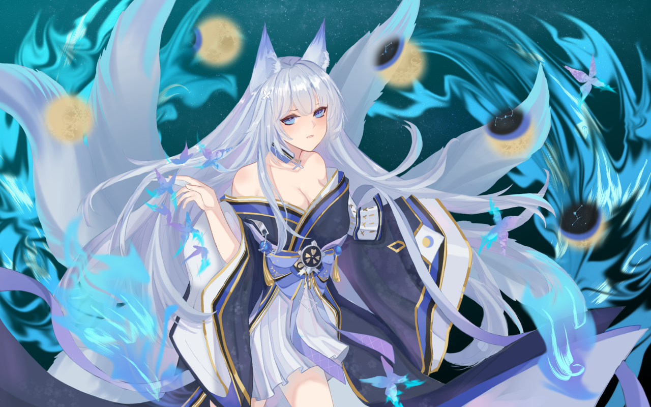 Девушка аниме Azur Lane с длинными волосами