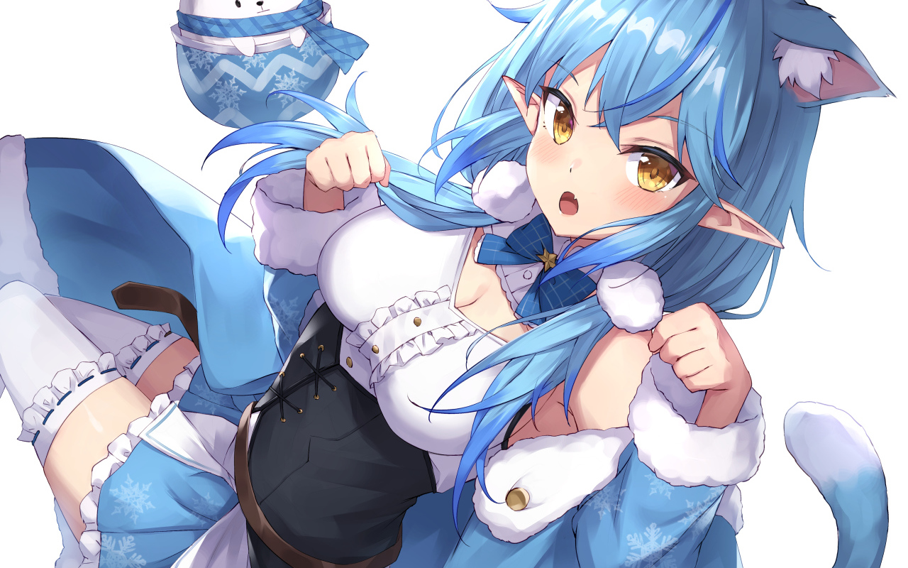 Девушка с голубыми волосами аниме  Виртуальный Ютубер