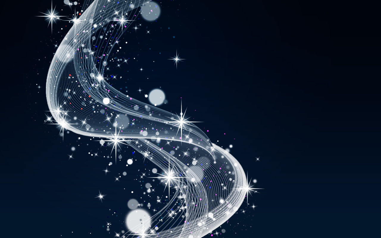 Красивая белая волна со звездами на синем фоне 