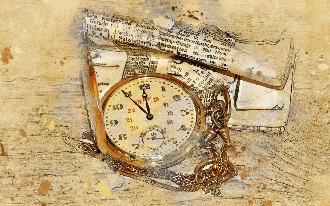 Карманные часы со старой бумагой