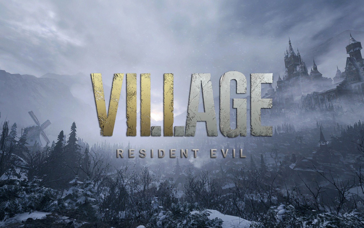 Постер новой игры в стиле хоррор  Resident Evil Village, 2021
