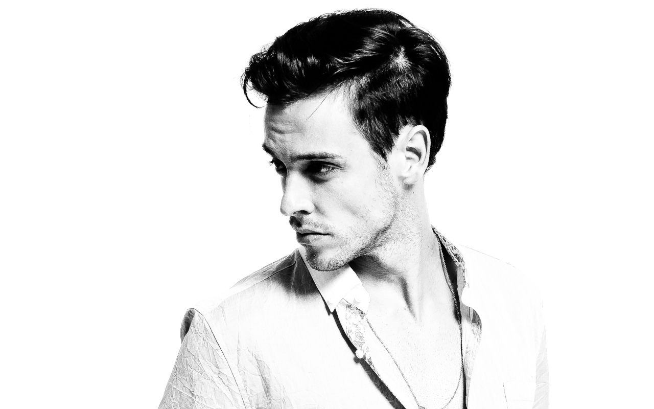 Handsome male model on white background