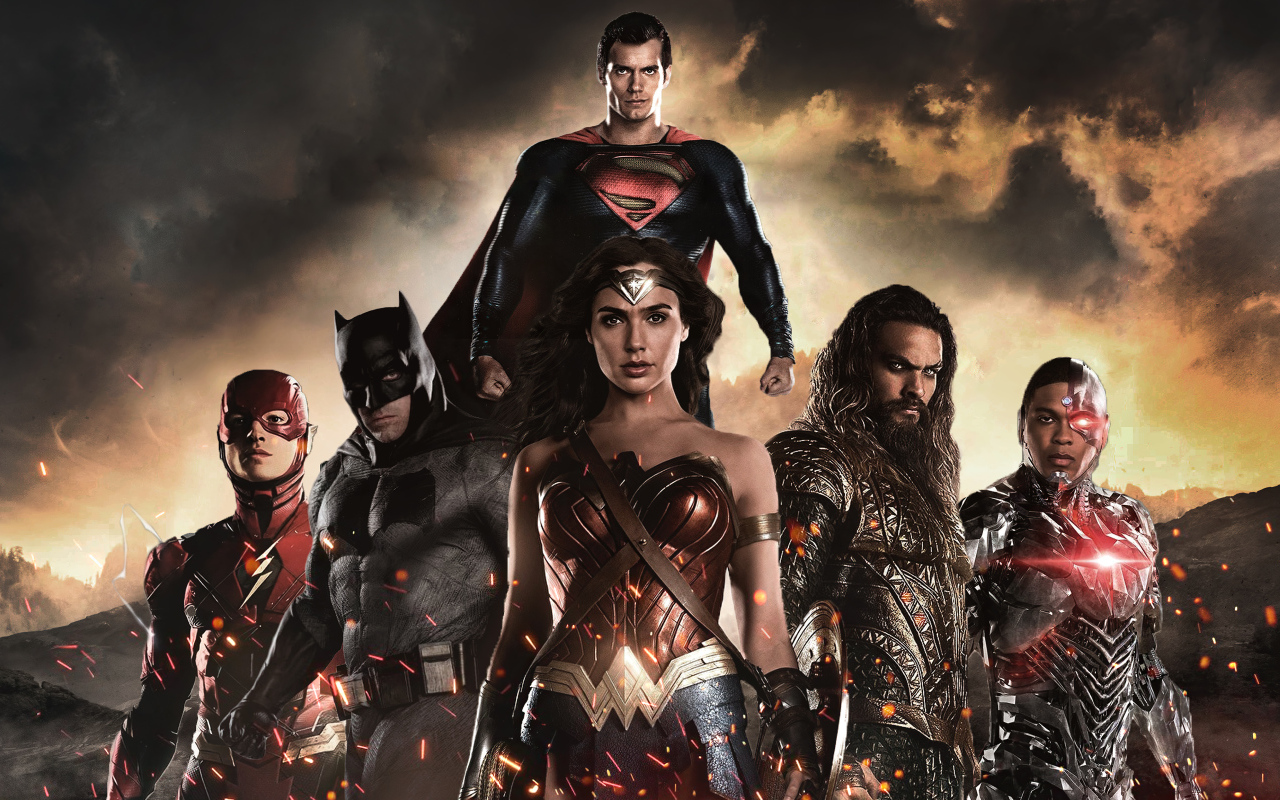 Крутой супергеройский постер фильма  Лига справедливости Зака Снайдера, 2021