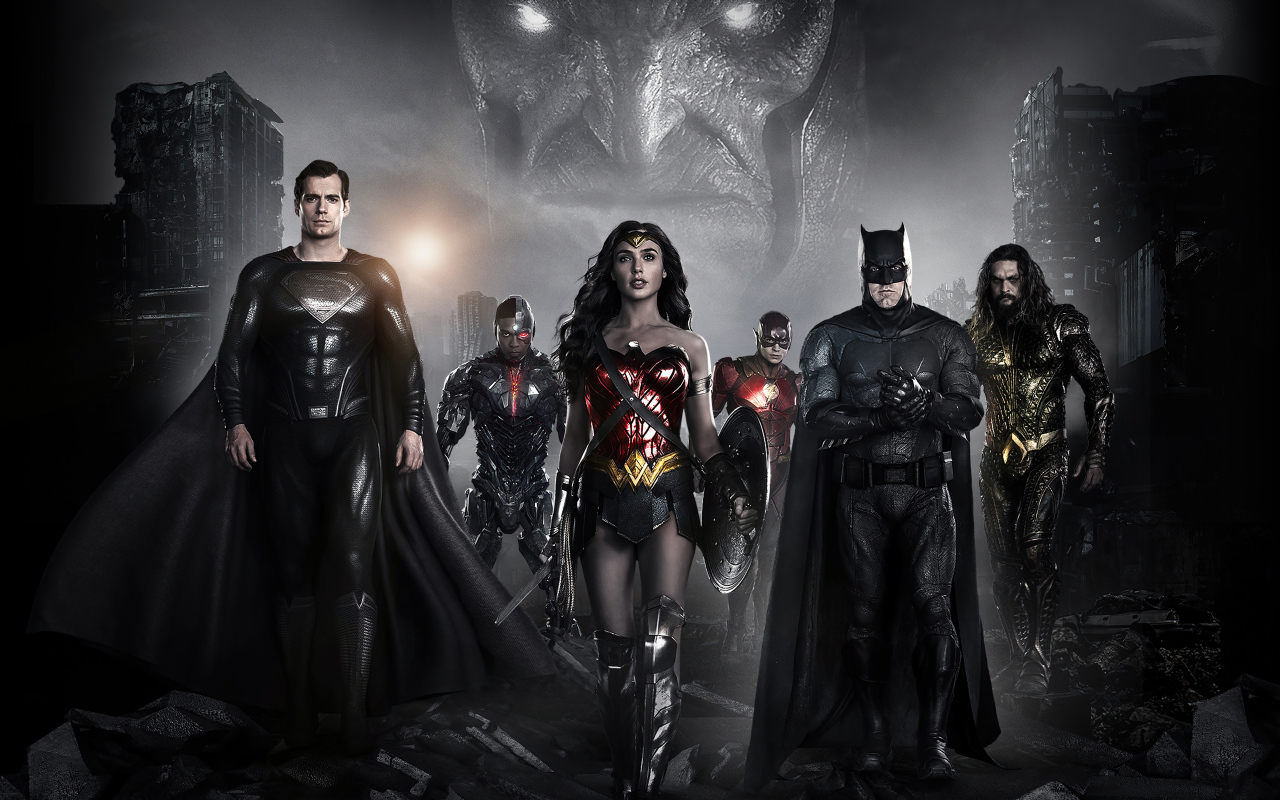 Постер с главными героями фильма   Лига справедливости Зака Снайдера, 2021
