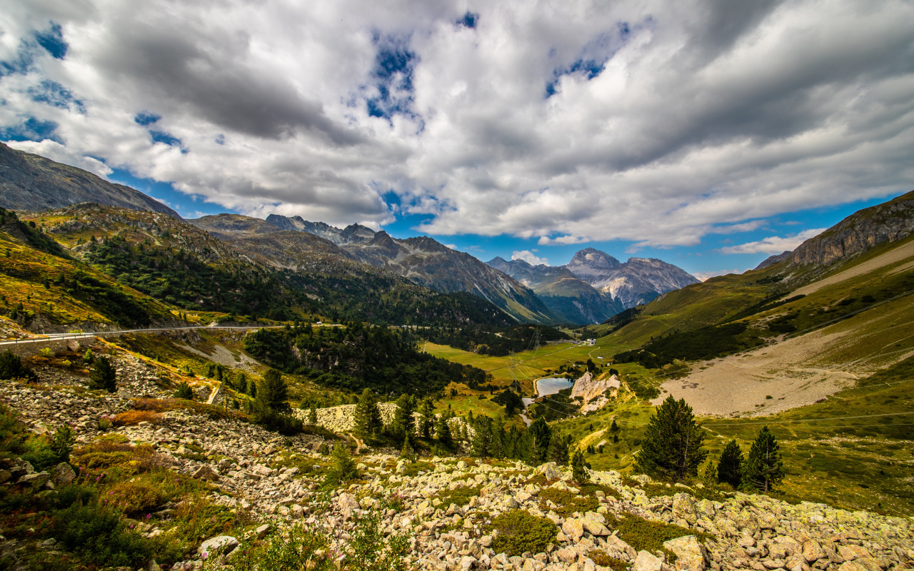 Перевал Альбула, Альпы. Швейцария