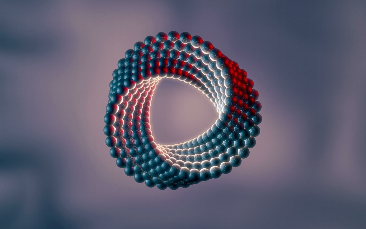 Абстрактная спираль из металлических шаров