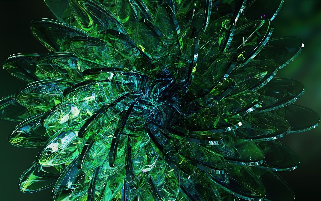 Красивый абстрактный зеленый цветок