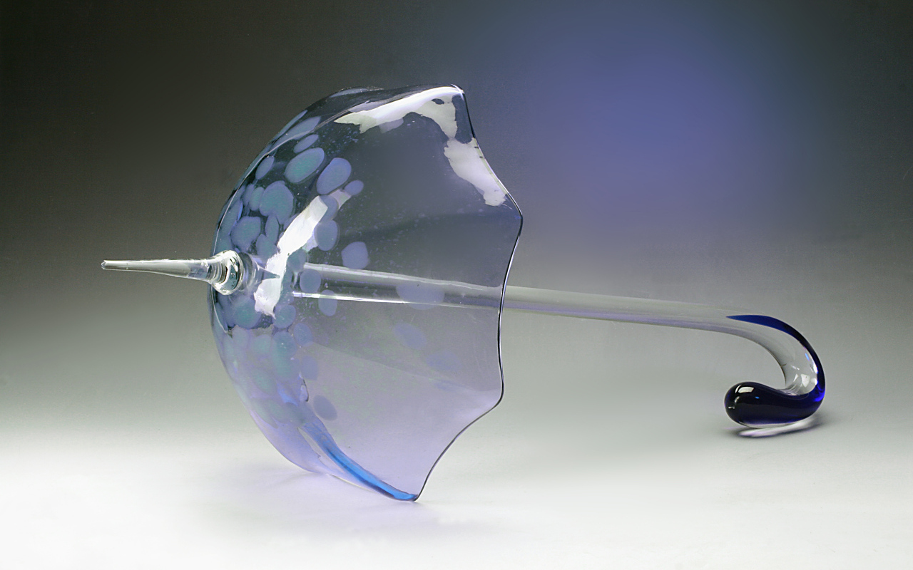 Хрустальный 3д зонт на сером фоне