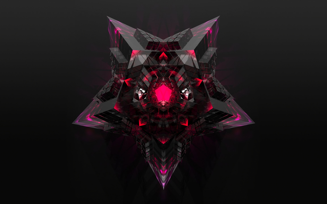 Большая 3д звезда на черном фоне