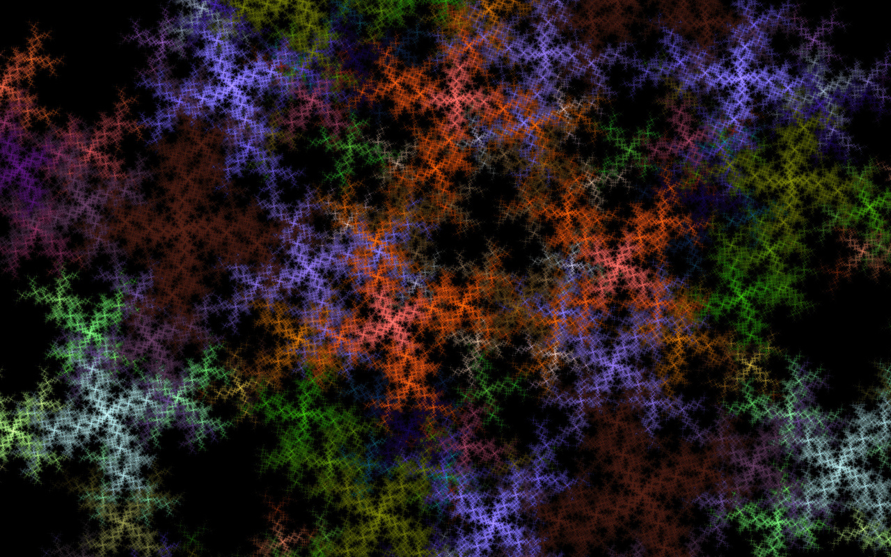 Разноцветные рисунки на черном фоне 