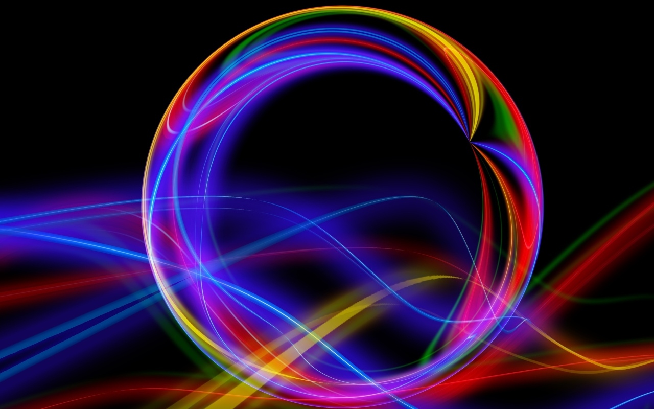 Разноцветный неоновый шар