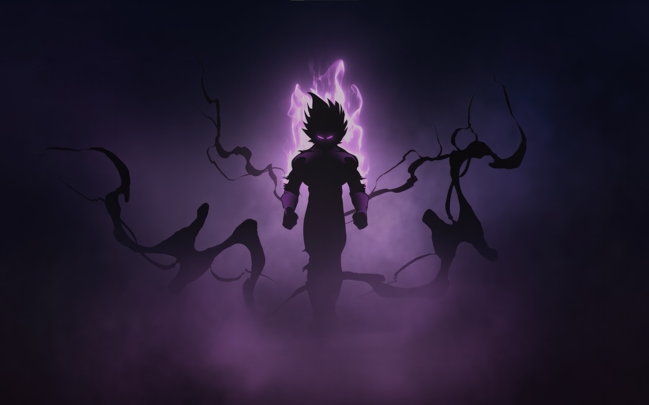 Персонаж аниме в неоновом свете