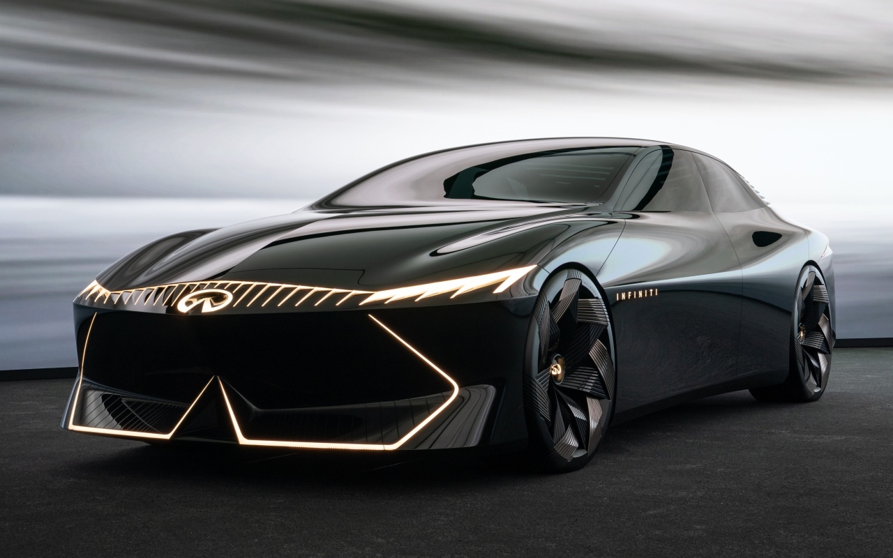 Черный дорогой автомобиль Infiniti Vision Qe
