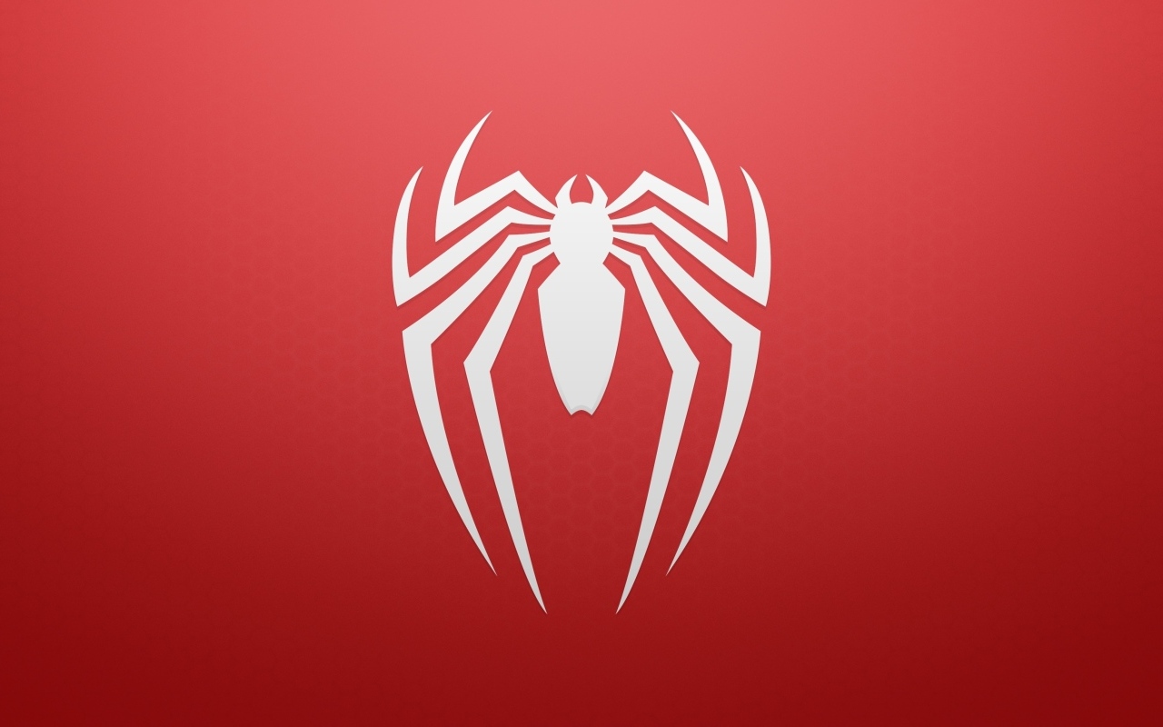 Белый паук на красном фоне