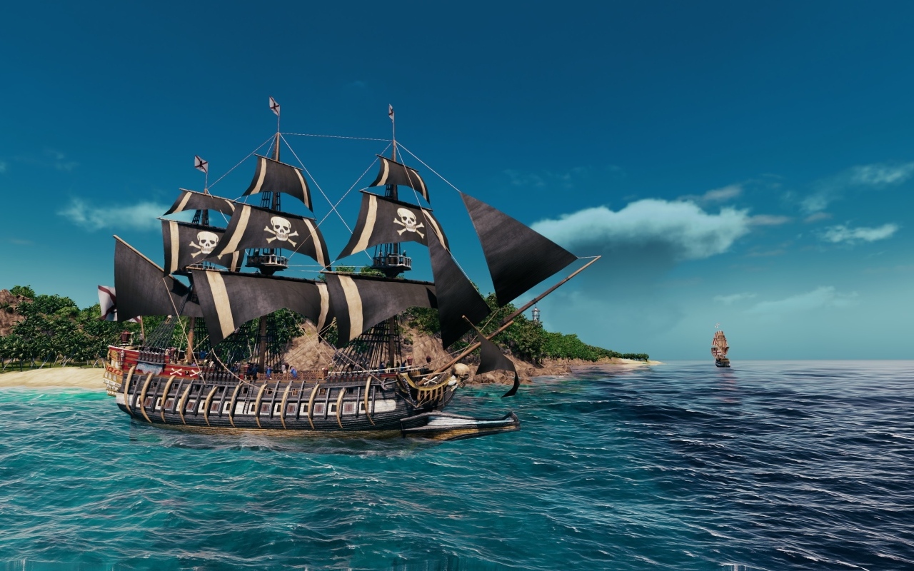 Корабль пиратов в компьютерной игре Tortuga: A Pirate's Tale, 2023