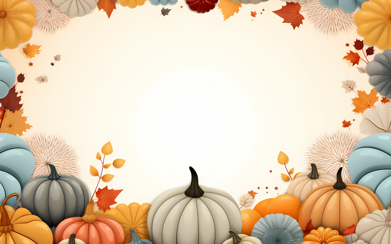 Белый фон с тыквами на Хэллоуин