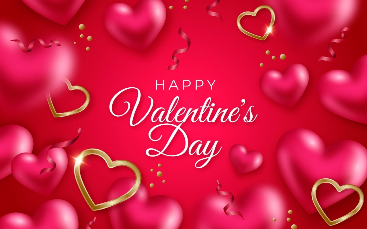 Красивая розовая открытка на День Святого Валентина